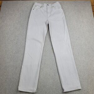 Abercrombie & Fitch High Rise Straight Jeans - ecru